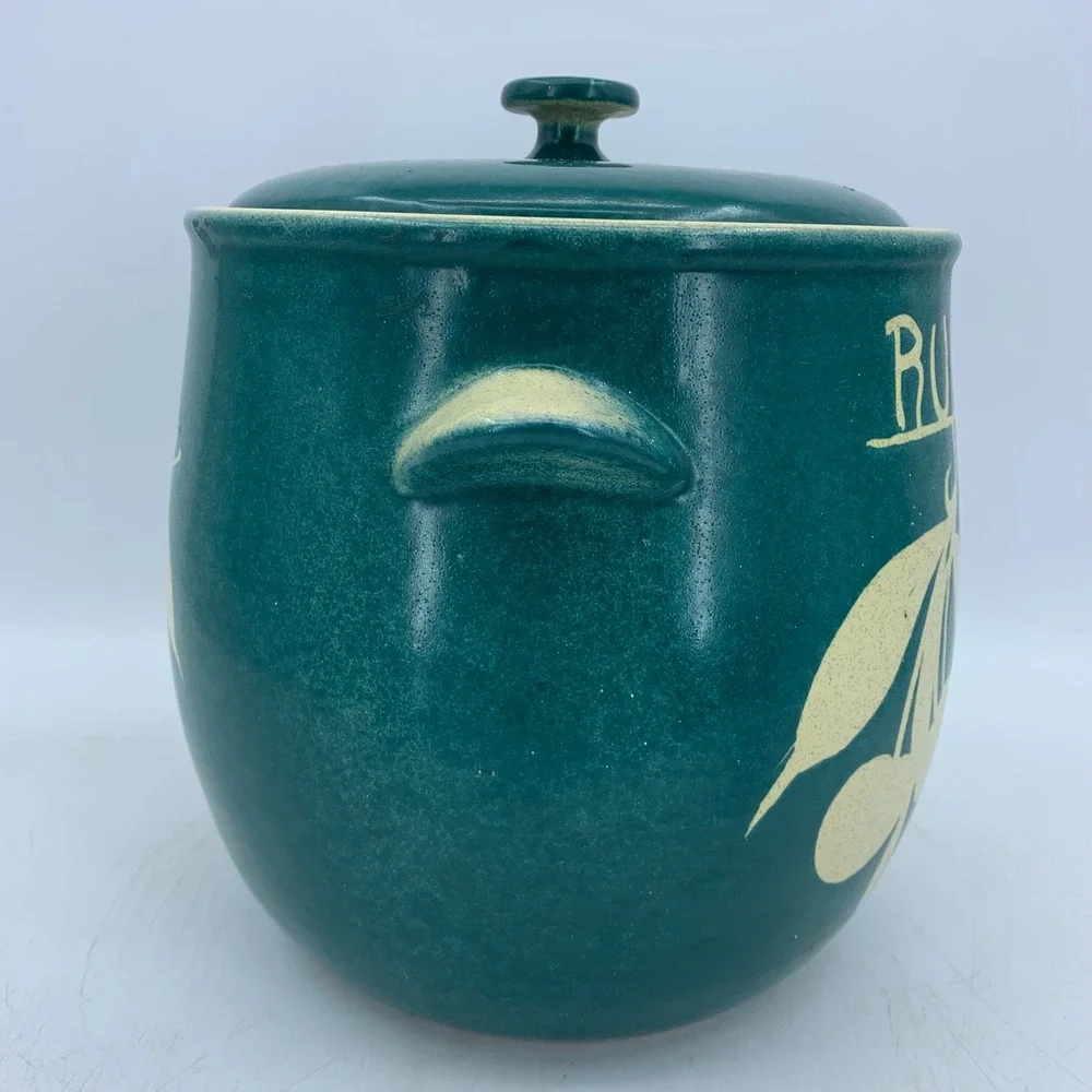 Vtg Lg Rumptoph Salt Glazed Pottery Crock Lid West Germany Rum Fruit Farmhouse